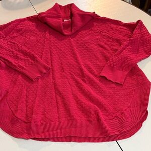 Chaus Ladies M Vibrant Red Cowl Neck Sweater w/ Rounded Hem